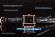 Patek Philippe Gondolo Miyota 1L45 Quartz Rose Gold Case with Black Dial and Arabic Numeral Markers Patek Philippe Gondolo Miyota 1L45 Quartz Rose Gold Case with Black Dial and Arabic Numeral Markers
