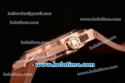 IWC Ingenieur Asia ST Automatic Rose Gold Case with Brown Rubber Strap Stick Markers and Brown Dial