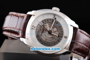 Vacheron Constantin Skeleton Automatic SSCase with White Dial and Leather Strap