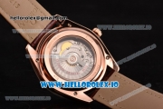 Omega De Ville Tresor Master Co-Axial Swiss ETA 2824 Automatic Rose Gold Case with Brown Leather Strap and White Dial