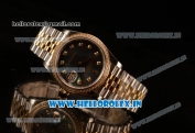 Rolex Datejust 37mm Swiss ETA 2836 Automatic Two Tone with Black MOP Dial and Diamonds Markers