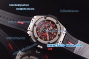 Hublot Big Bang Manchester United Swiss Valjoux 7750 Automatic Steel Case with Skeleton Dial and Black Rubber Strap