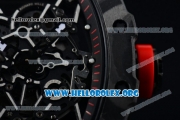 1:1 Richard Mille RM 35-02 RAFAEL NADA Japanese Miyota 9015 Automatic Black PVD Case with Skeleton Dial Red Crown Black Rubber Strap