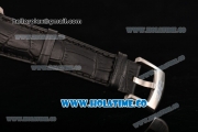 Glashutte Automatic Steel Case with Black Dial and Black Leather Strap