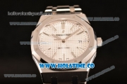 Audemars Piguet Royal Oak 41 MM Clone AP Calibre 3120 Automatic Steel Case/Bracelet with White Dial and Stick Markers - 1:1 Original (JF)