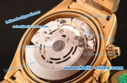 Rolex Daytona Swiss Valjoux 7750-SHG Automatic Gold Case/Strap with Diamond Bezel - Black Dial and Diamond Markers