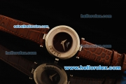 Chopard Happy Sport Swiss Quartz Movement Steel Case with Black Dial and Brown Leather Strap