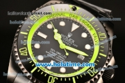 Rolex Sea-Dweller Deepsea Asia 2813 Automatic PVD Case/Strap with Black Dial and Green Diver Index