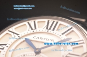 Cartier Ballon Bleu Tourbillon Seagull St8001 Tourbillon Manual Winding Steel Case/Strap with Beige Dial