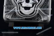 Bell & Ross BR 01 Burning Skull Asia Automatic Steel Case with Skull Dial and Leather Strap - 1:1 Original(AAAF)