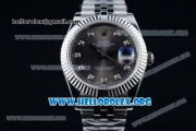 Rolex Datejust II Swiss ETA 2836 Automatic Steel Case with Black Dial Diamonds Markers and Stainless Steel Bracelet (BP)