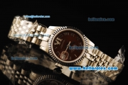 Rolex Datejust Automatic Movement Full Steel with ETA Coating Case and Brown Dial