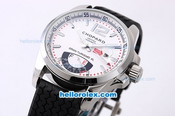 Chopard Gran Turismo XL Power Reserve Working Automatic with White Dial,White Marking and Black Rubber Strap