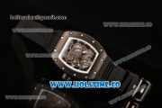 Richard Mille RM 055 Bubba Watson Tourbillon Manual Winding PVD Case with Skeleton Dial Black Rubber Strap and White Inner Bezel