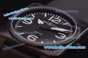 Bell & Ross BR 03-92 Asia 4813 Automatic Movement PVD Case with Black Dial-White Markers and Black Rubber Strap