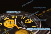 Ferrari Automatic PVD Case with Black Dial and Yellow Markers-7750 Coating