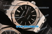 Audemars Piguet Royal Oak 41MM Asia Automatic Steel Case with Black Grids Dial and Stick Markers