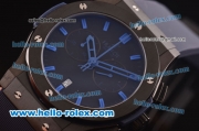 Hublot Classic Fusion Chrono Miyota Quartz PVD Case with Black Dial and Blue Rubber Strap