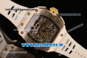 Richard Mille RM11-03 Swiss Valjoux 7750 Automatic Steel Case Skeleton Dial With Arabic Numeral Markers White Rubber Strap(KV)