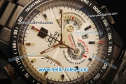 Tag Heuer Grand Carrera Calibre 36 Chronograph Quartz Movement PVD Case with White Dial and PVD Strap