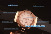 Hublot Big Bang Hub4100 Rose Gold Case with White Dial and Black Rubber Strap-1:1 Original