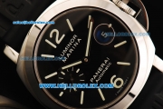 Panerai Luminor Marina Pam 104 Swiss Valjoux 7750 Automatic Movement Steel Case with Black Dial and Black Rubber Strap-1:1 Original