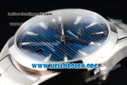Omega Seamaster Aqua Terra 150M Clone Omega 8500 Automatic Stainless Steel Case/Bracelet with Blue Horizontal Stripe Dial Silver Stick Markers (YF)