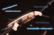 Patek Philippe Skeleton Tourbillon SM Phase Automatic Rose Gold Case Black Leather Strap