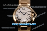 Cartier Ballon Bleu De Small Swiss Quartz Yellow Gold Case/Bracelet with White Dial and Black Roman Numeral Markers