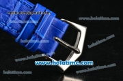 Patek Philippe Calatrava Miyota Quartz Steel Case with Roman Numeral Markers and Blue Dial