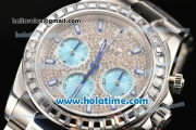 Rolex Daytona II Chrono Miyota Quartz Full Steel with Diamonds Dial Stick Markers and Diamonds Bezel