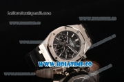 Audemars Piguet Royal Oak Chronograph 41mm Swiss Valjoux 7750 Automatic Steel Case with Black Dial Stick Markers and Black Leather Strap (EF)