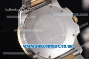 Cartier Calibre de Cartier Chronograph Miyota OS20 Quartz Steel Case with White Dial Two Tone Bracelet and Roman Markers