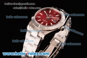 Rolex Datejust II Asia 2813 Automatic Steel Case with Red Dial and Stick Markers - ETA Coating Super LumiNova