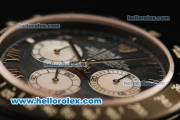 Rolex Daytona Chronograph Swiss Valjoux 7750 Automatic Movement PVD Case with Roman Numerals and PVD Strap