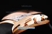Franck Muller Casablanca Chronograph Quartz Movement Rose Gold Case with White Dial and Black Rubber Strap