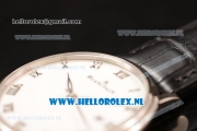 BlancPain Villeret Ultraplate Remontage Automatique 9015 Auto Steel Case with White Dial and Black Leather Strap - 1:1 Origianl (ZF)