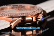 Blancpain Women Ladybird Ultraplate Miyota 9015 Automatic Rose Gold Case with Diamonds Bezel and Silver Dial (G5)