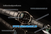 Rolex Cellini Time Swiss ETA 2824 Automatic Steel Case Black Dial Stick Markers With Steel Bezel Black Leather Strap