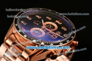 Tag Heuer Carrera Calibre 1887 Chrono Miyota OS10 Quartz Full Rose Gold with Black Dial and Arabic Numeral Markers