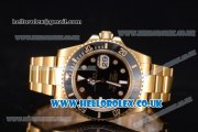 Rolex Submariner Swiss ETA 2836 Automatic Yellow Gold Case/Bracelet with Black Dial (BP)