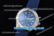 Breitling Avenger Seawolf Chrono Miyota OS10 Quartz Steel Case with Blue Dial Blue Rubber Strap and Stick Markers