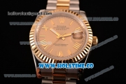 Rolex Datejust Asia Automatic Two Tone Case/Bracelet with Gold Dial and Roman Numral Markers