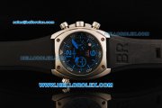 Bell & Ross BR 02-94 Chronograph Quartz Movement Steel Case with Black Dial and Blue Markers
