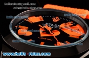 Rolex Milgauss "I lover you" Bamford Editon Orange Asia 2813 Automatic PVD Case Orange Nylon Strap with Black Dial Orange Stick Markers