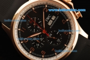 IWC Portuguese Yacht Club Automatic Movement Rose Gold Case with Black Dial and Black Rubber Strap