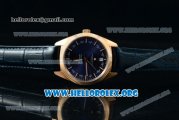 Omega Globemaster Annual Calendar Miyota 9015 Automatic Rose Gold Case with Blue Dial and Blue Leather Strap (AAAF)