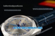 Omega Globemaster Annual Calendar Miyota 9015 Automatic Steel Case with Grey Dial and Blue Leather Strap (AAAF)