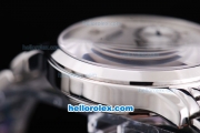 Jaeger-LECoultre Power Reserve Automatic with Full White Dial and Silver Case-SSband