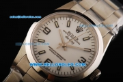 Rolex Oyster Perpetual Air-King Automatic Movement Full Steel with White Dial and Black Arabic Numerals